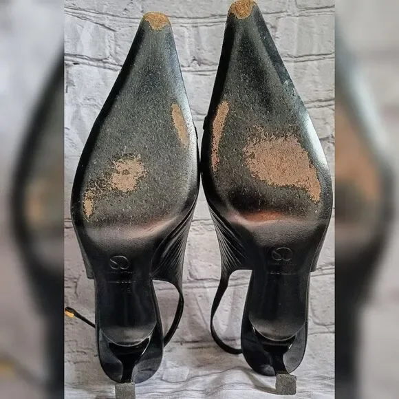 St. John Black Slingback Heels - Picture 8 of 12